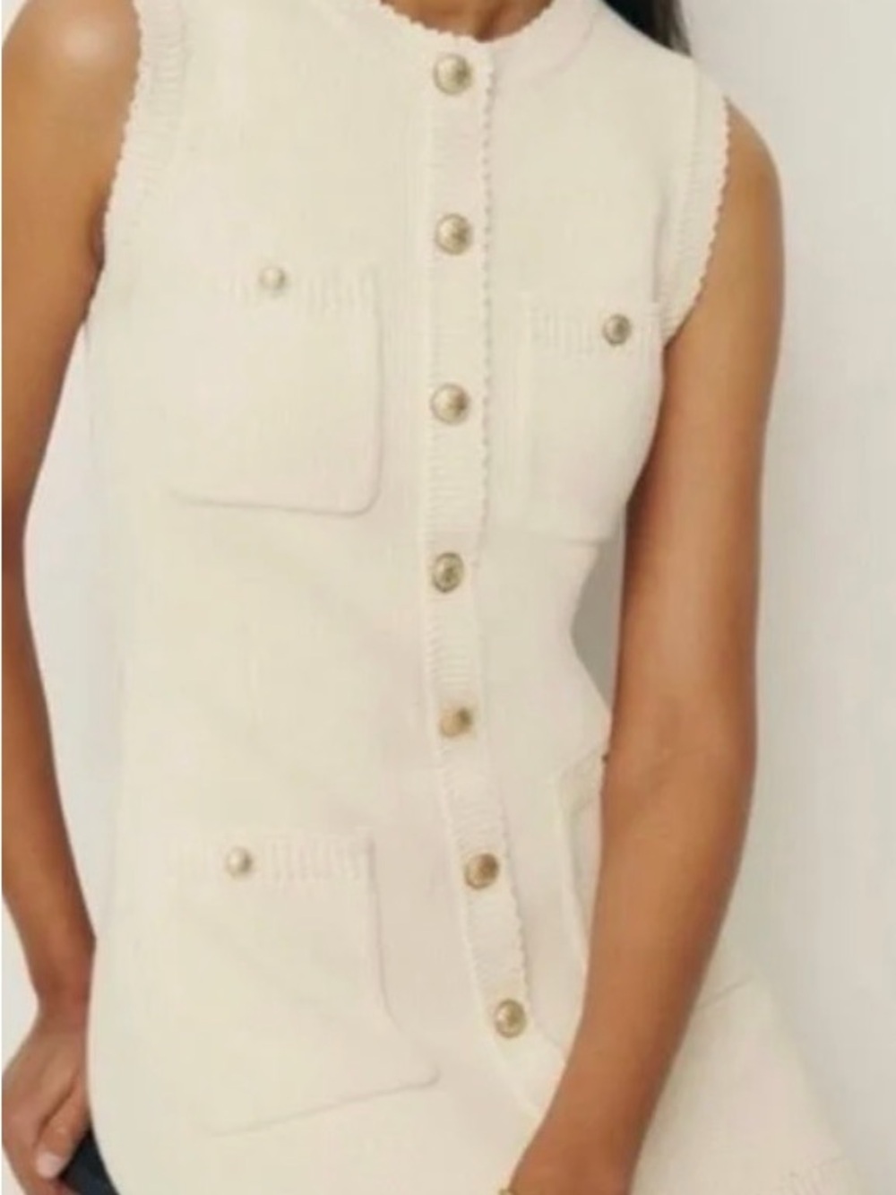 Reformation XS Catalina Cream Cotton Knit Mini Dress - Picture 12 of 16